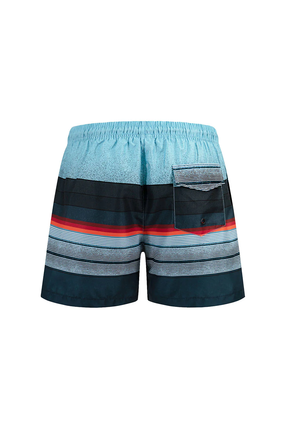 Men's Nylon Striped Summer Swim Shorts (Blue) - Image 4