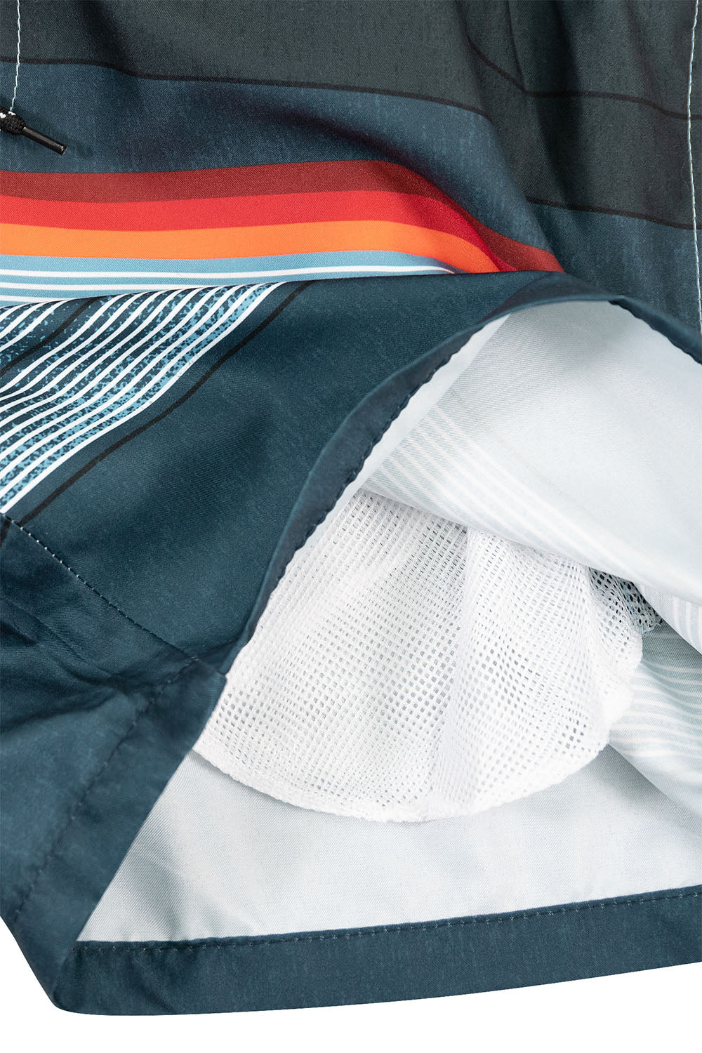 Men's Nylon Striped Summer Swim Shorts (Blue) - Image 5
