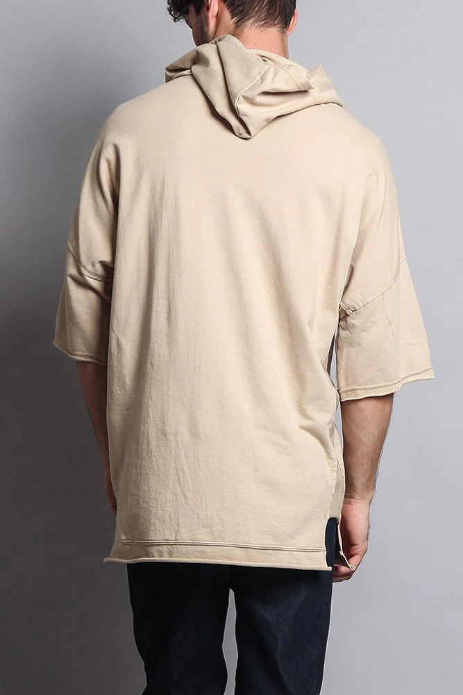 Men's Over Sized Hooded T-Shirt With Extended Hem - Image 11