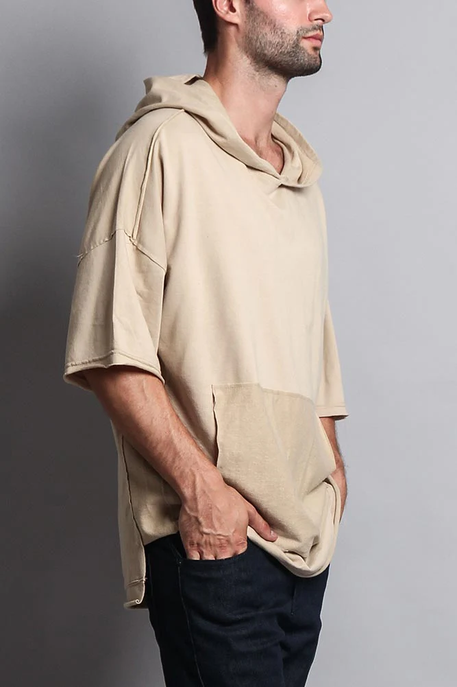 Men's Over Sized Hooded T-Shirt With Extended Hem - Image 12