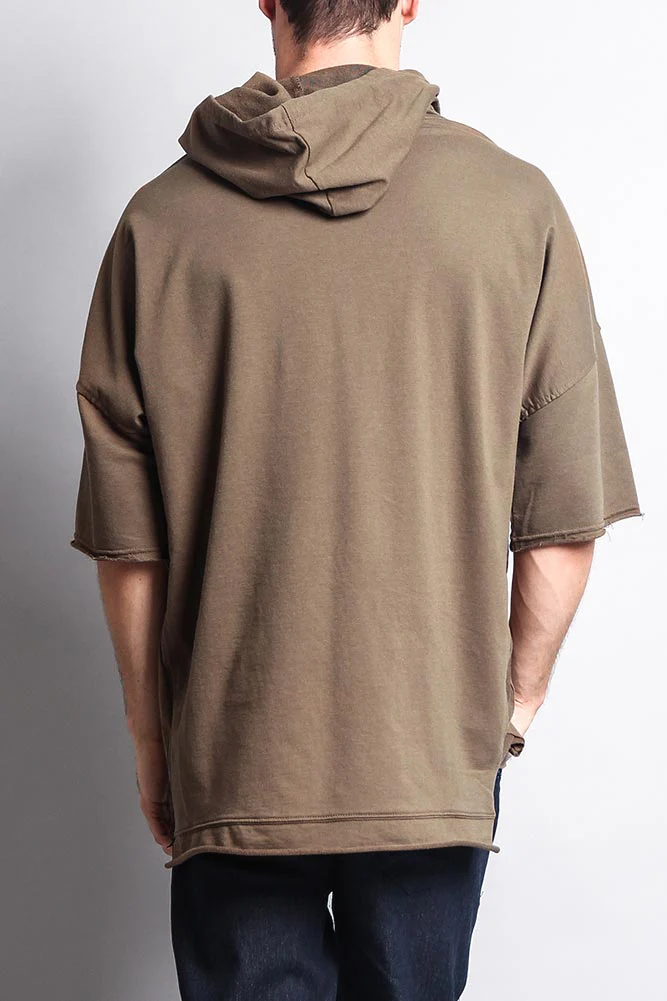 Men's Over Sized Hooded T-Shirt With Extended Hem - Image 17