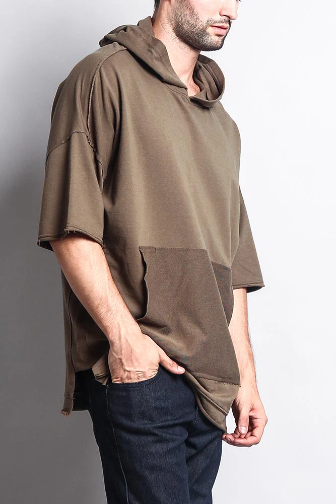 Men's Over Sized Hooded T-Shirt With Extended Hem - Image 18