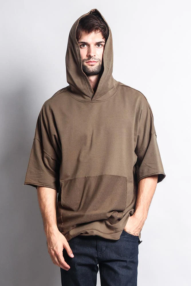 Men's Over Sized Hooded T-Shirt With Extended Hem - Image 19