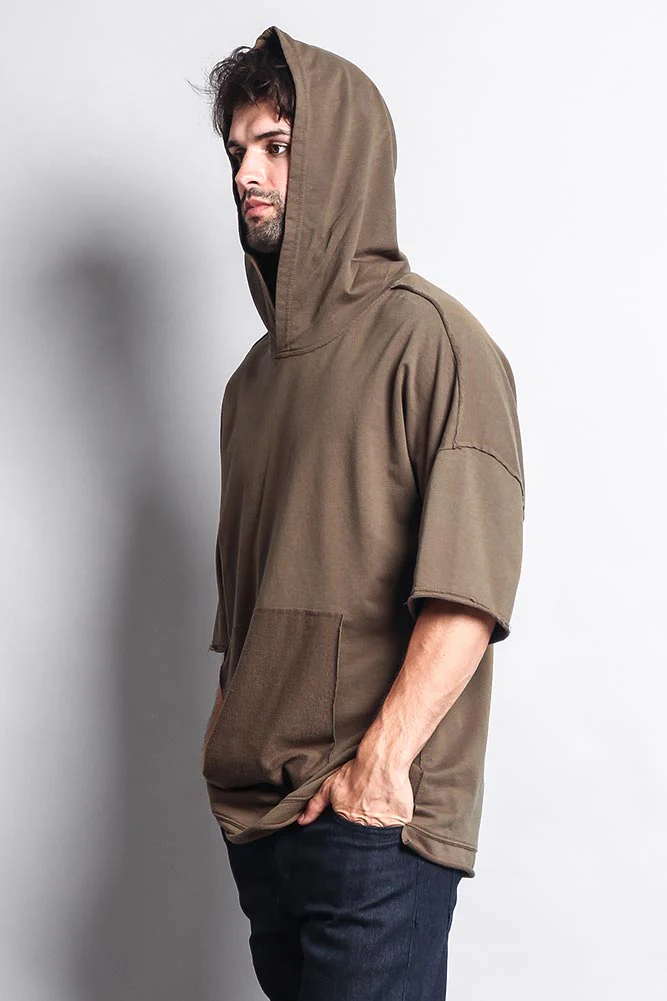 Men's Over Sized Hooded T-Shirt With Extended Hem - Image 20