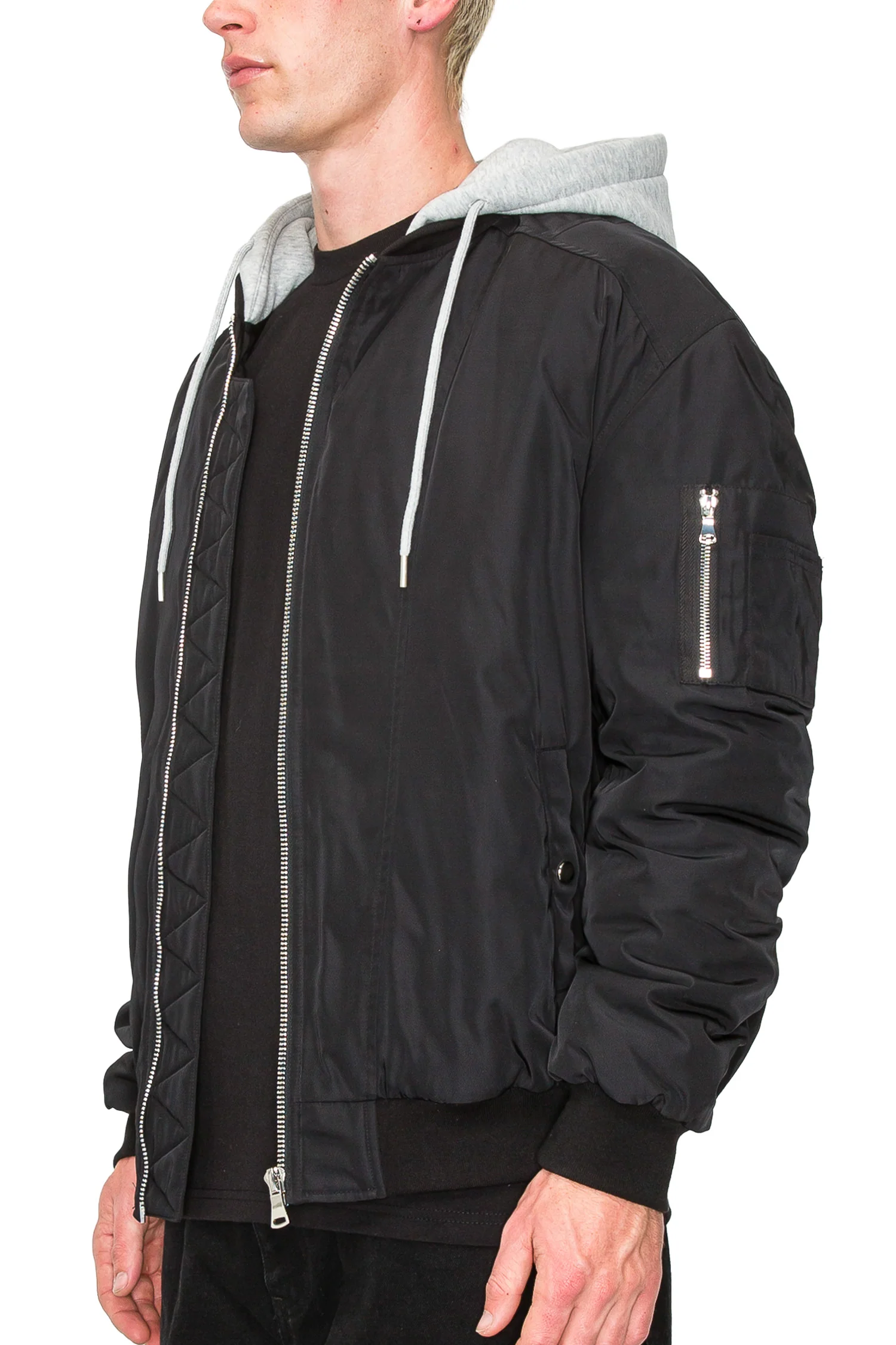 Men's Oversized Hooded Bomber Jacket - Image 3