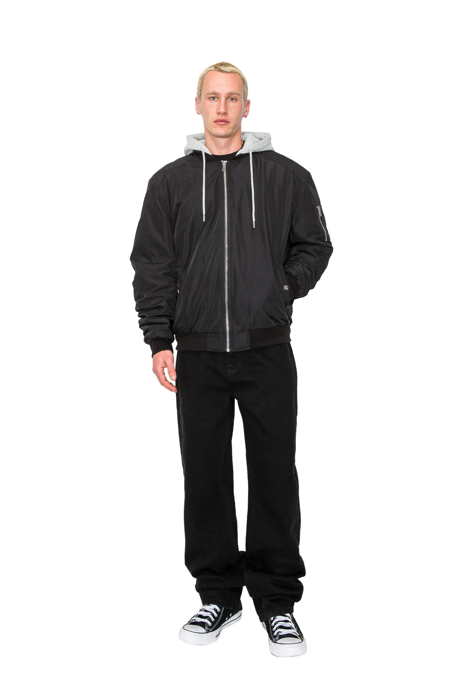 Men's Oversized Hooded Bomber Jacket - Image 6