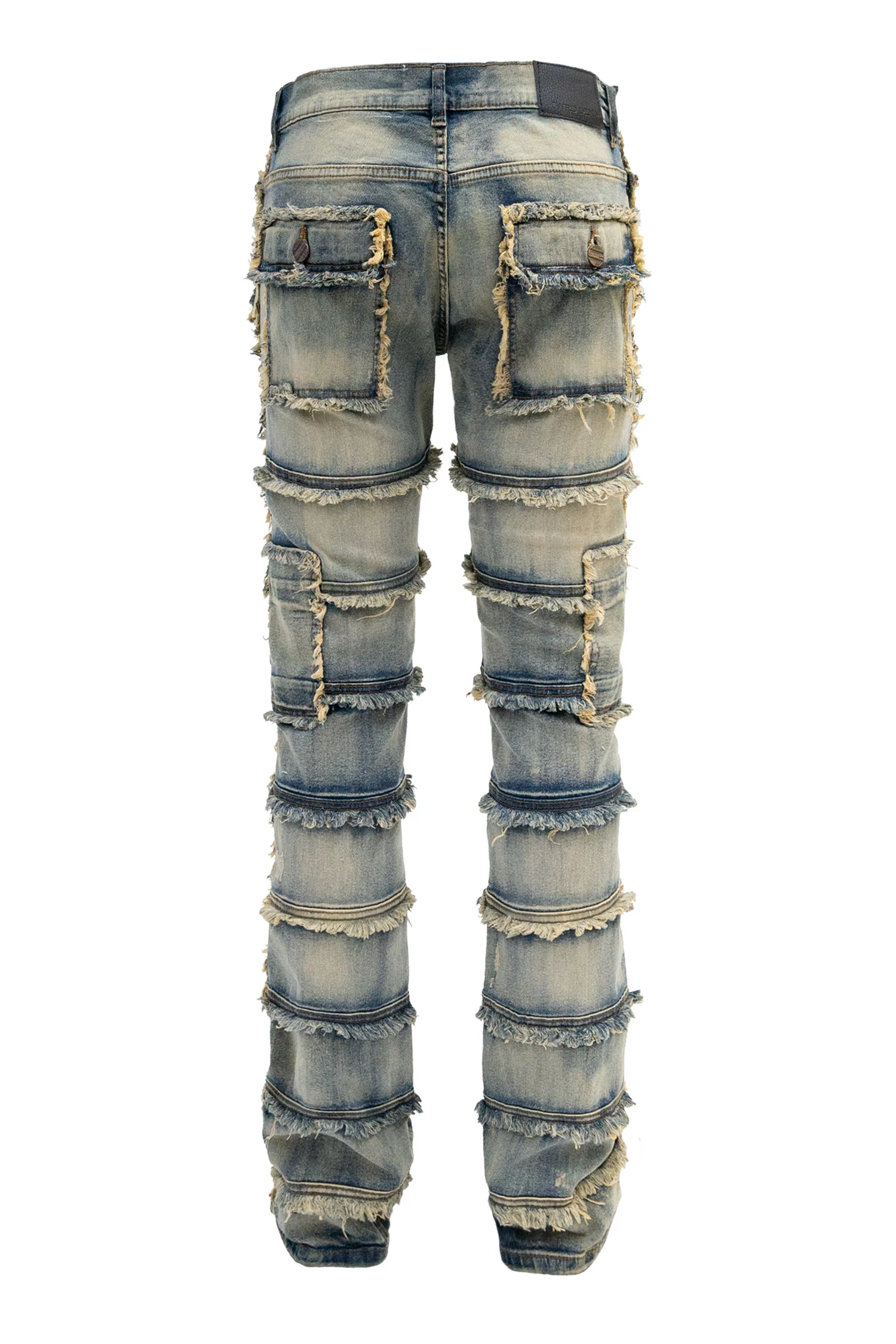 Men's Patchwork True Stacked Denim Jeans - Image 12
