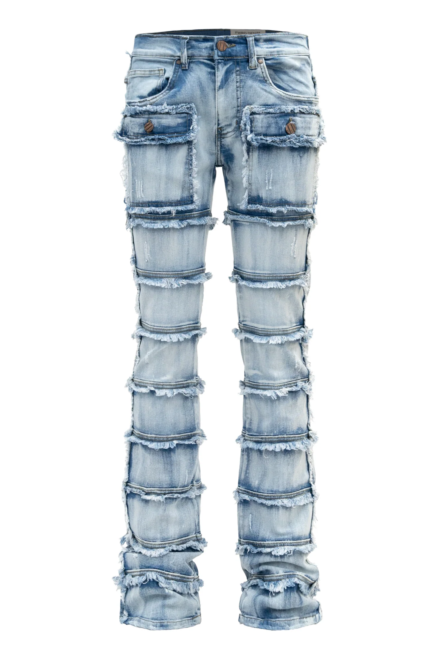 Men's Patchwork True Stacked Denim Jeans - Image 5