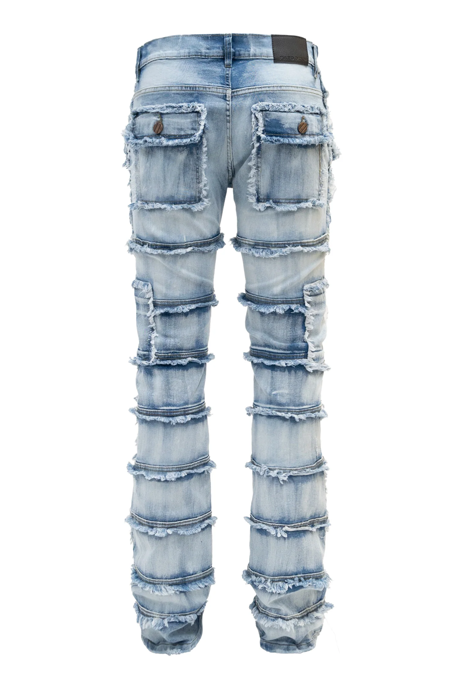 Men's Patchwork True Stacked Denim Jeans - Image 8