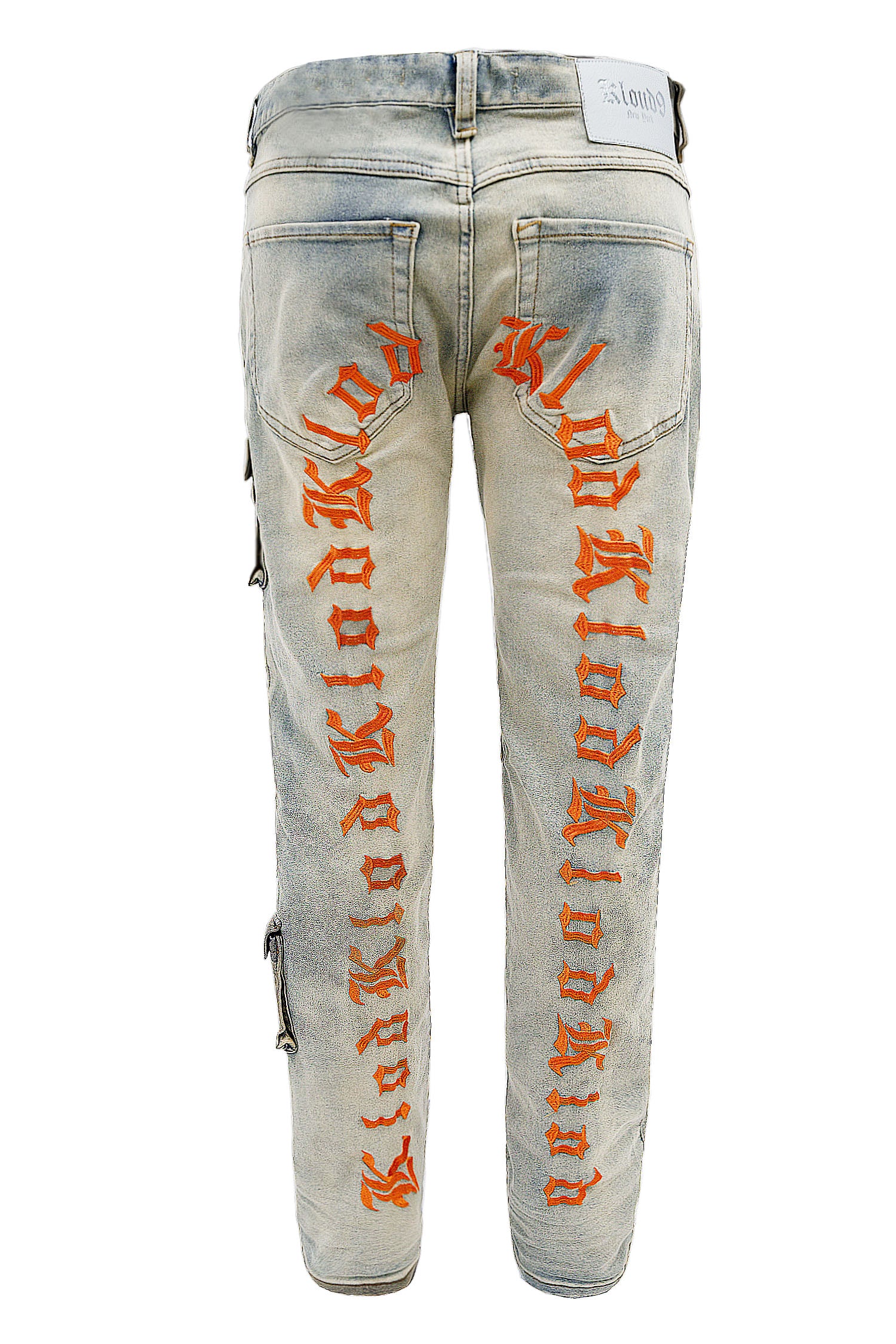 Men's Premium Cargo Embroidered Denim Jeans - Image 8