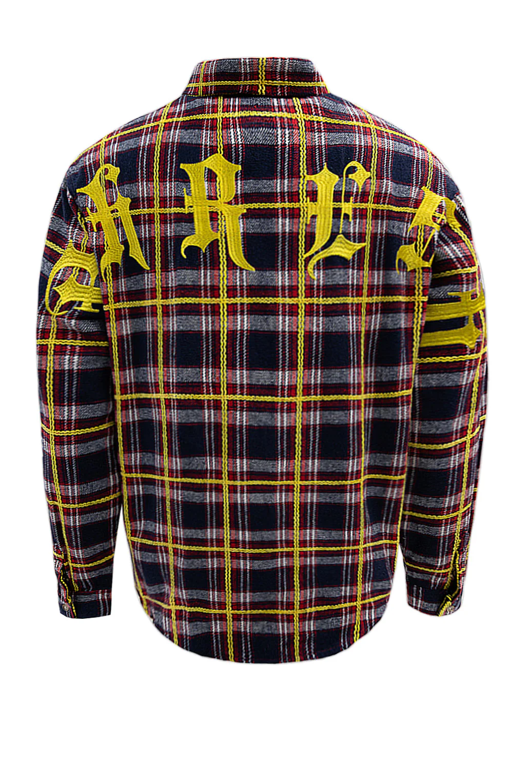 Men's Premium Embroidered Patch Work Heavy Flannel Shirt - Image 3