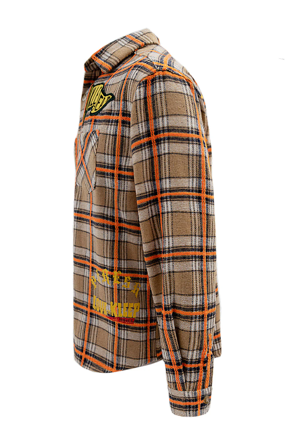 Men's Premium Embroidered Patch Work Heavy Flannel Shirt - Image 8