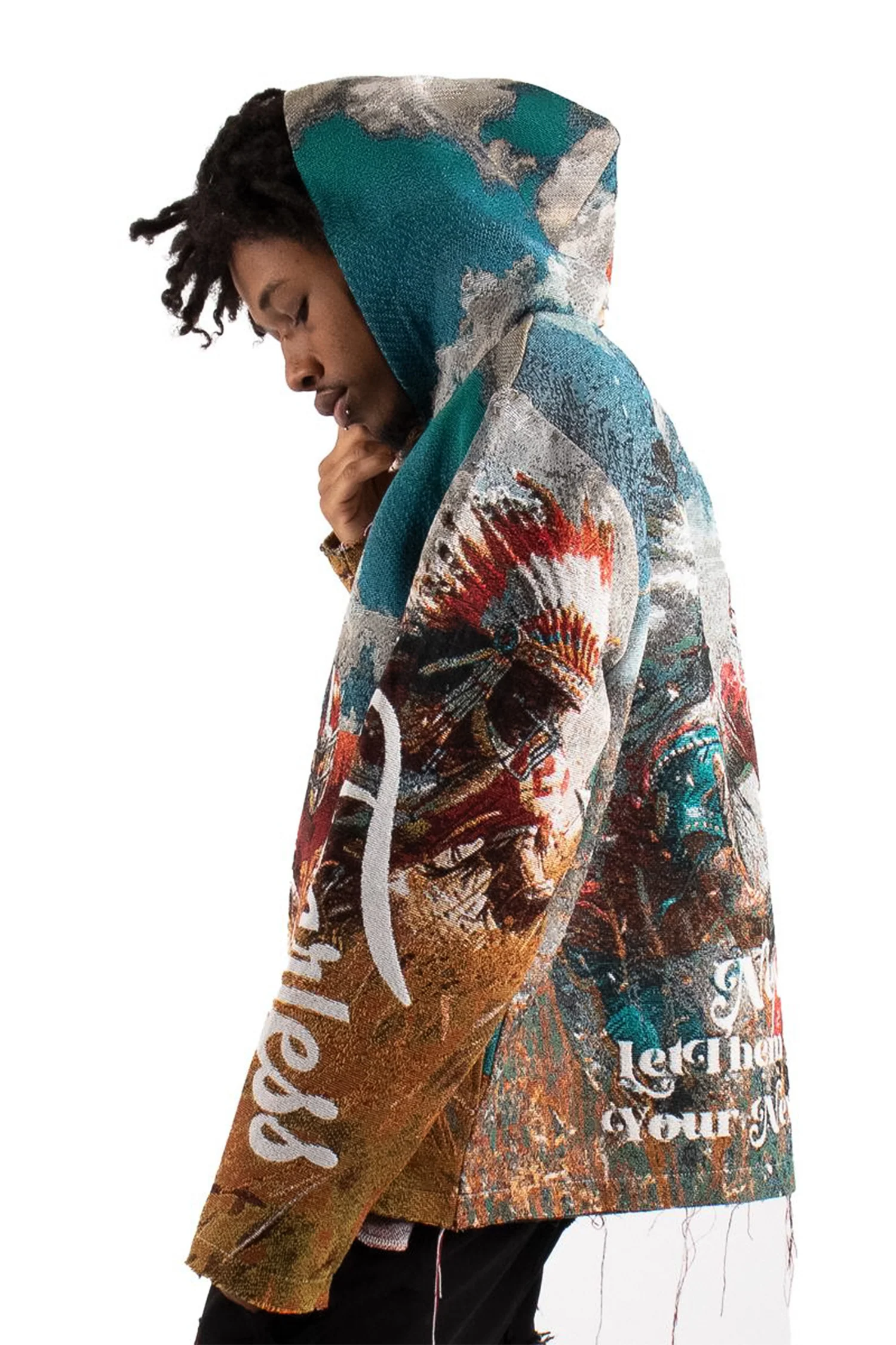 Football Tapestry Jacquard Long Sleeve Hoodie - Image 9