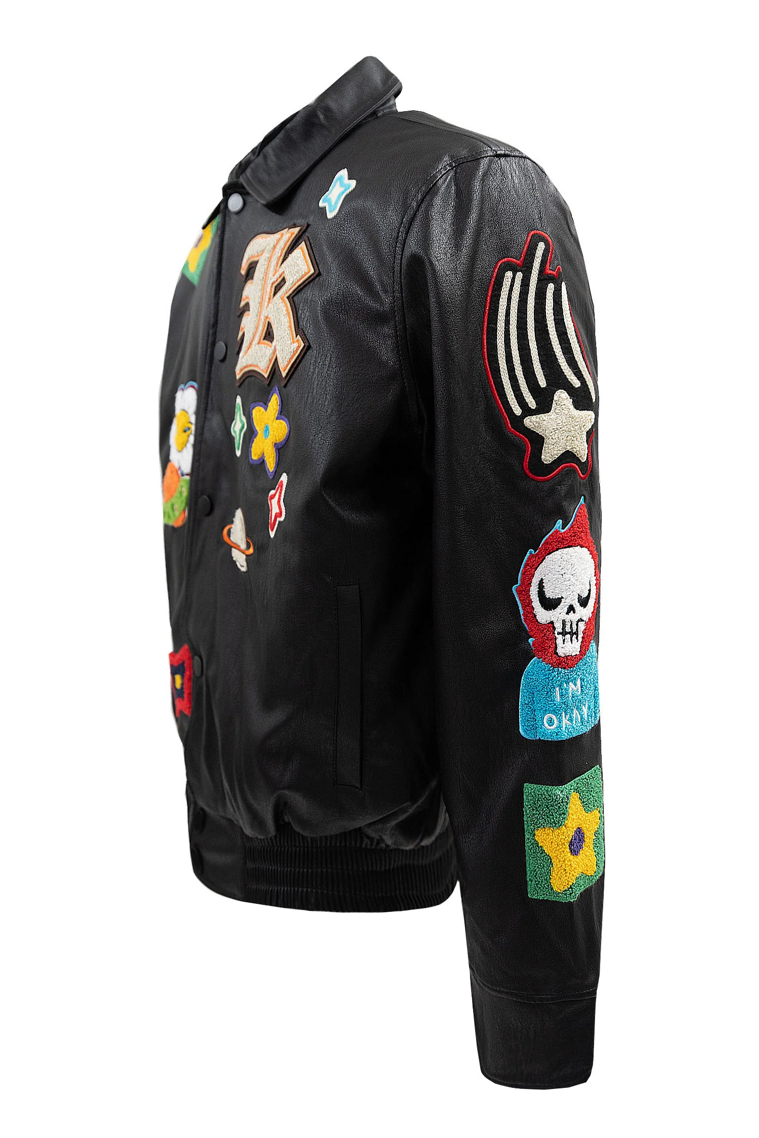 Men's Premium Multiple Patches PU Leather Jacket - Image 2