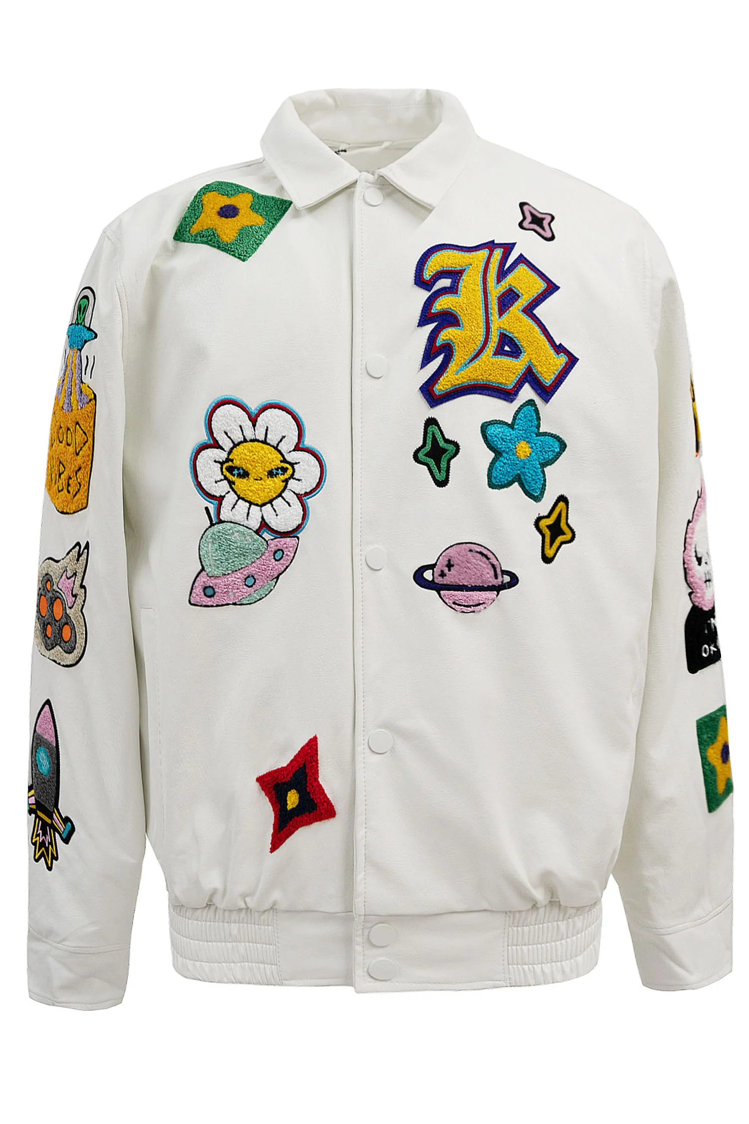 Men's Premium Multiple Patches PU Leather Jacket - Image 4