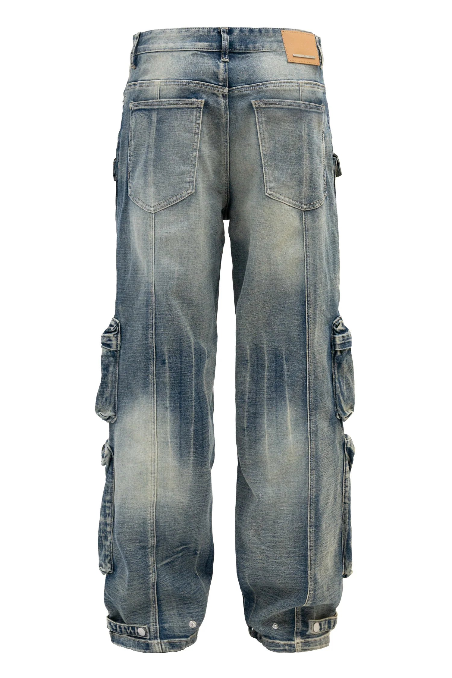 Men's Premium Vintage Multi Cargo Baggy Jeans - Image 4