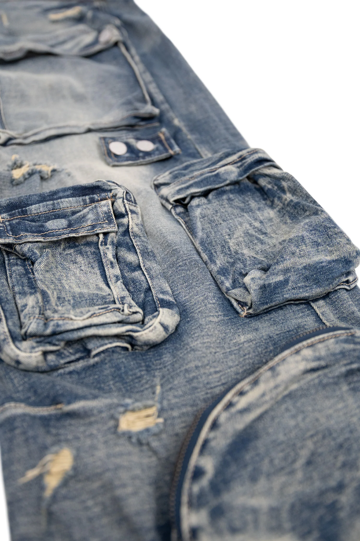 Men's Premium Vintage Multi Cargo Baggy Jeans - Image 5