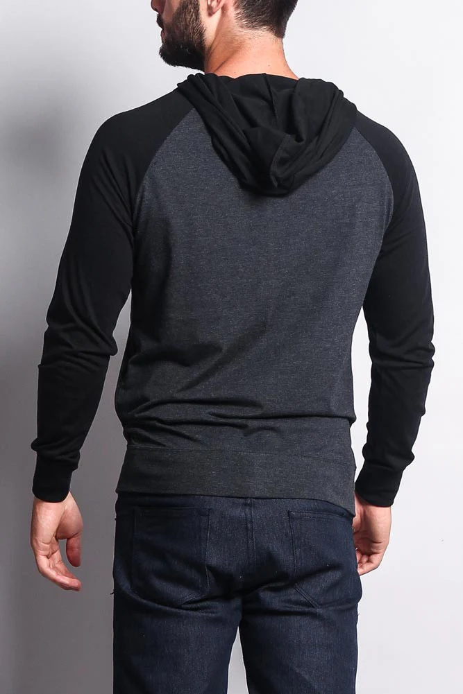 Men's Raglan Light Weight Zip Down Hoodie - Image 25