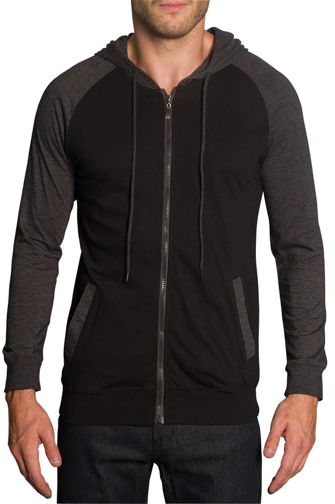 Men's Raglan Light Weight Zip Down Hoodie - Image 57