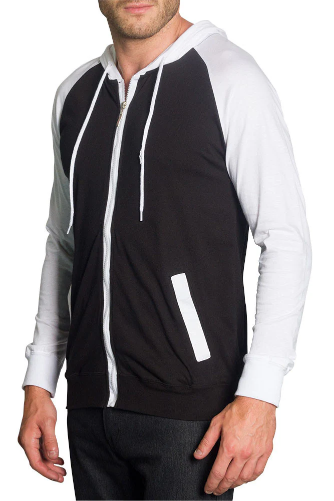 Men's Raglan Light Weight Zip Down Hoodie - Image 64