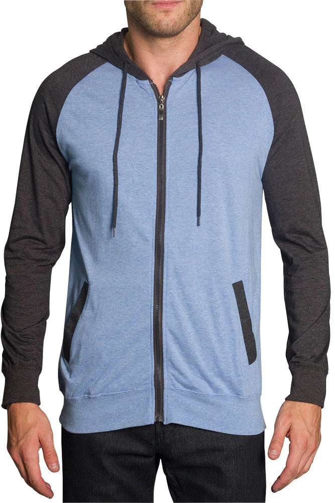 Men's Raglan Light Weight Zip Down Hoodie - Image 66