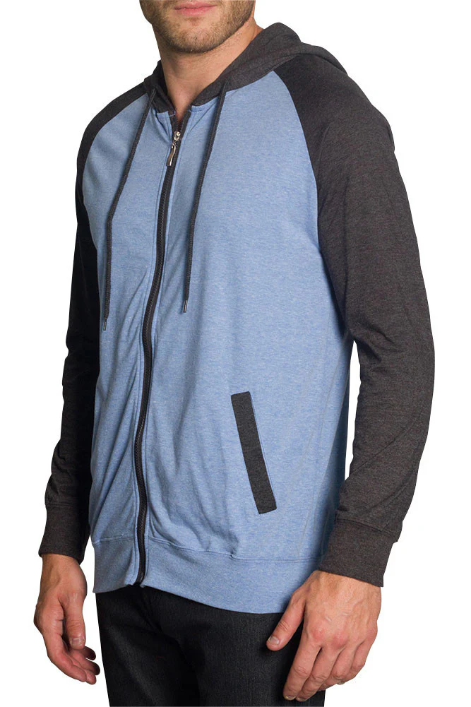 Men's Raglan Light Weight Zip Down Hoodie - Image 67