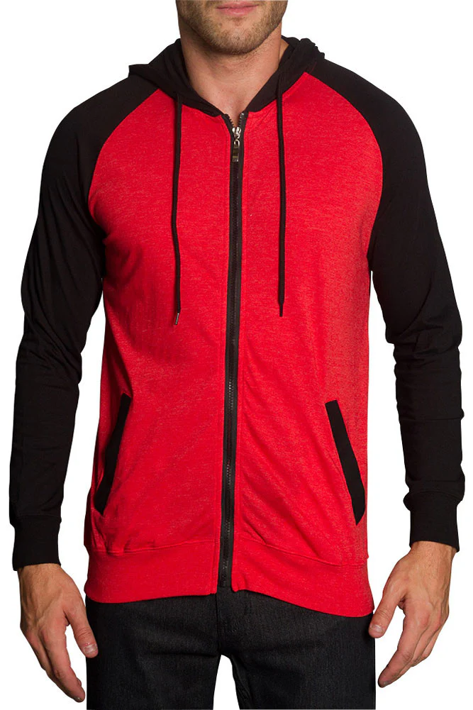Men's Raglan Light Weight Zip Down Hoodie - Image 72