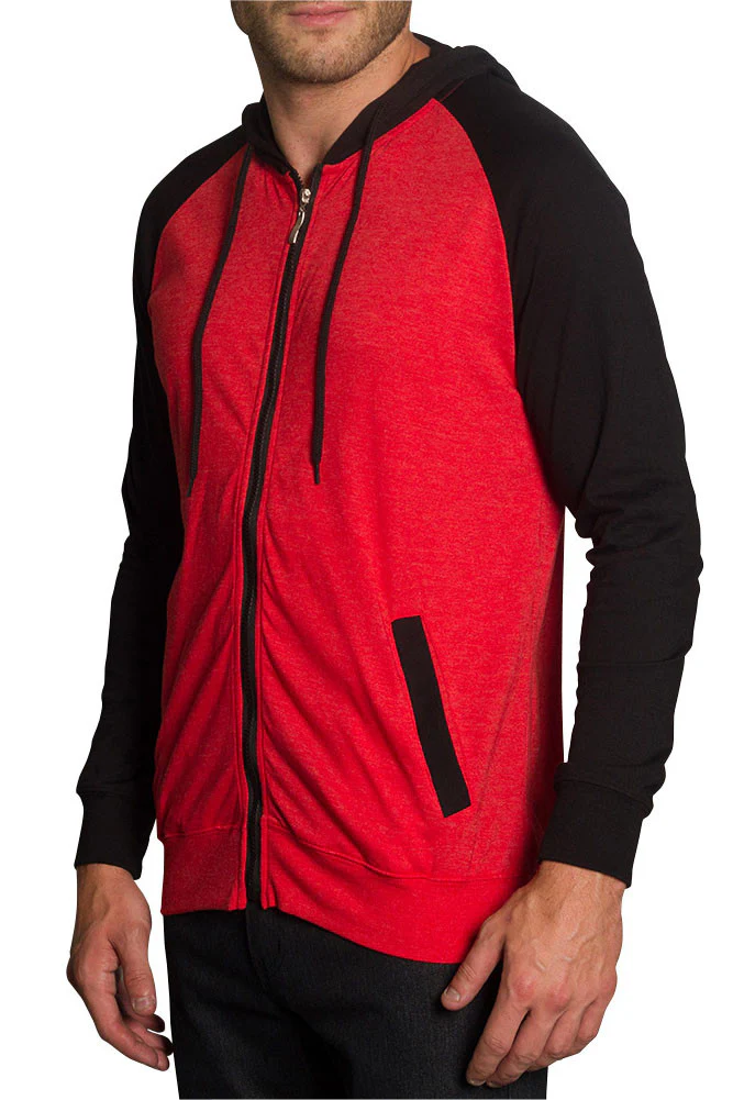 Men's Raglan Light Weight Zip Down Hoodie - Image 73
