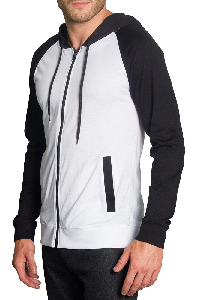 Men's Raglan Light Weight Zip Down Hoodie - Image 76