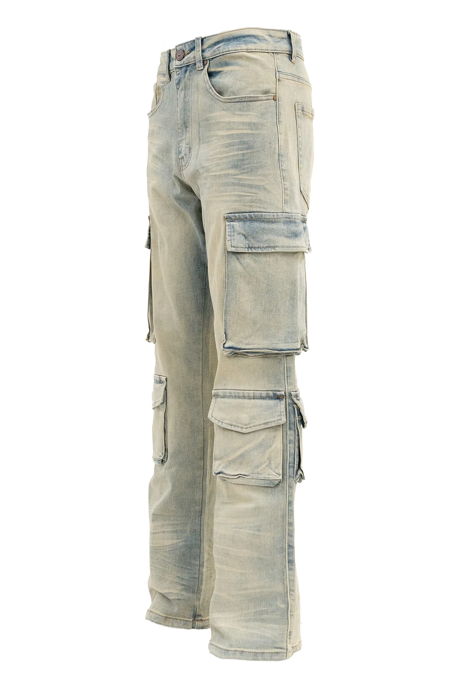 Men's Relaxed Fit Washed Utility Cargo Pants - Image 6