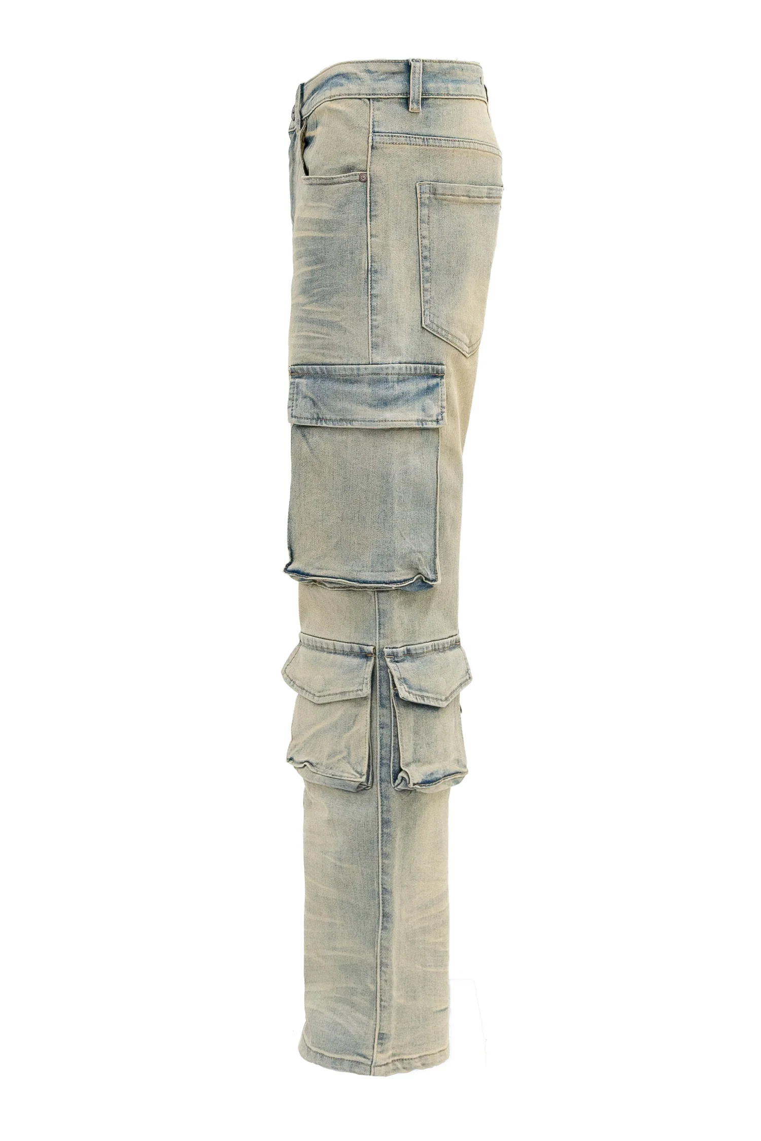 Men's Relaxed Fit Washed Utility Cargo Pants - Image 7