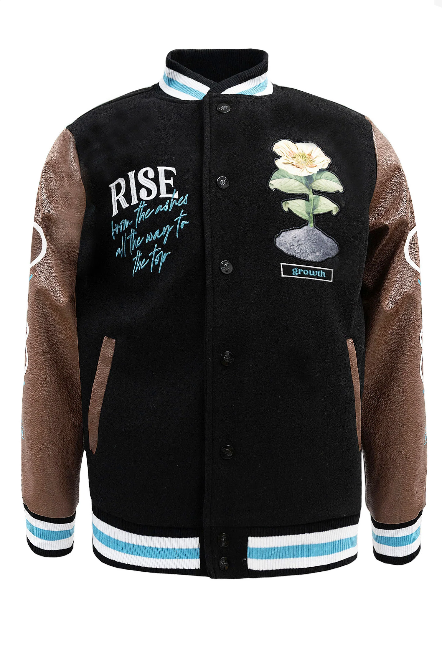Men's Rise Again Embroidered Melton Varsity Jacket - Image 4