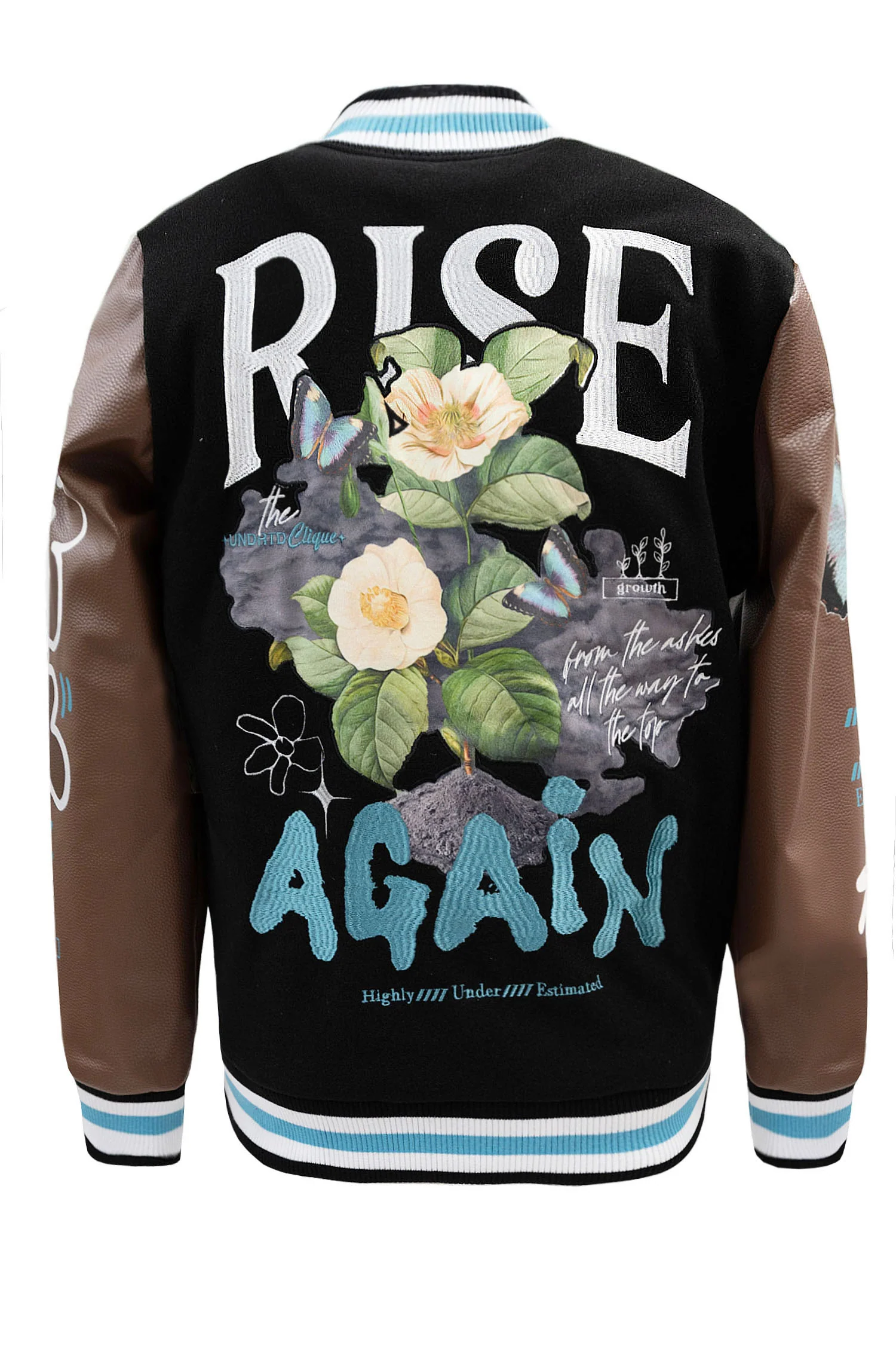 Men's Rise Again Embroidered Melton Varsity Jacket - Image 6
