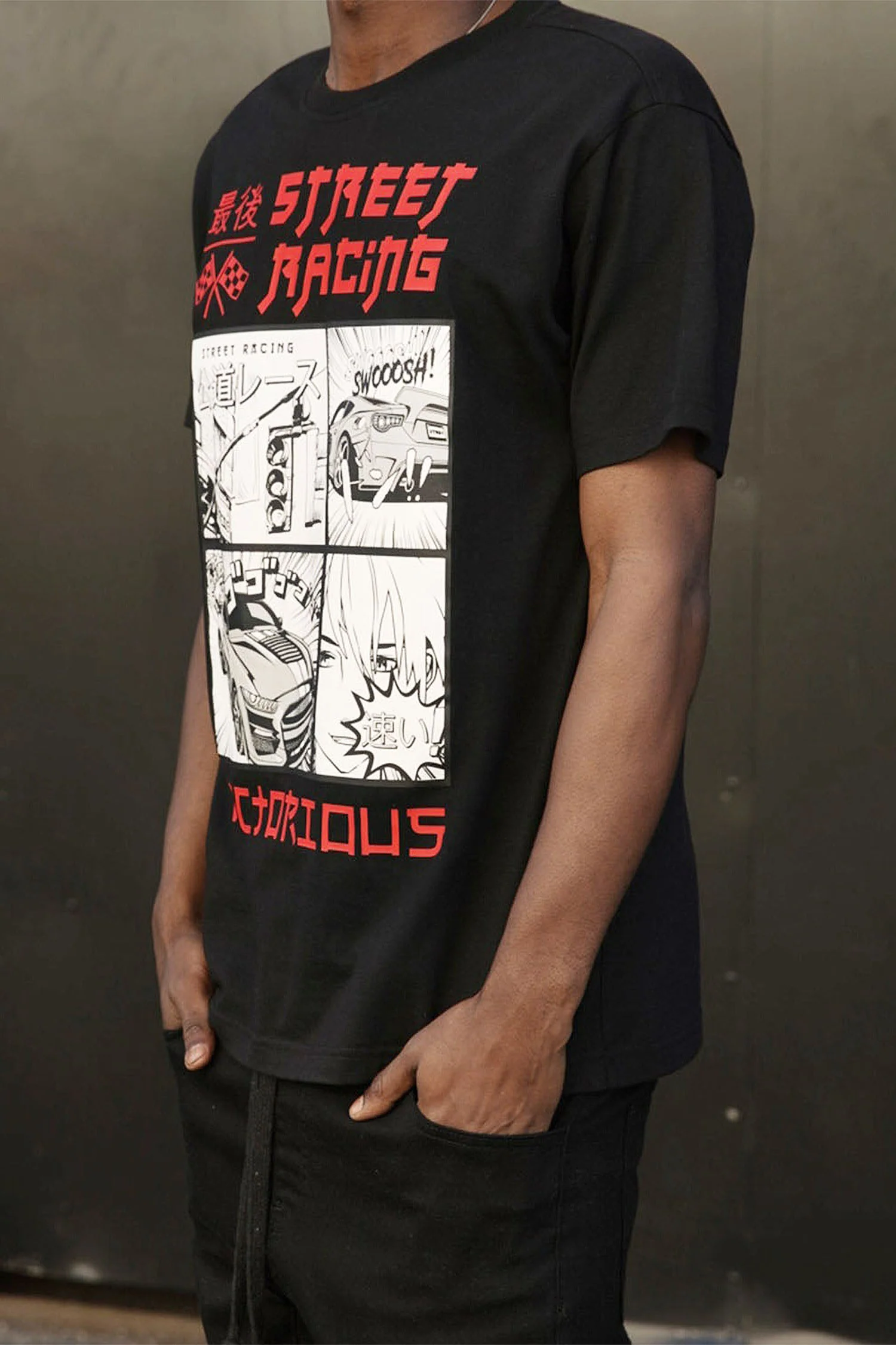 Men's Rubber Print Street Racing Graphic T-Shirt - Image 10