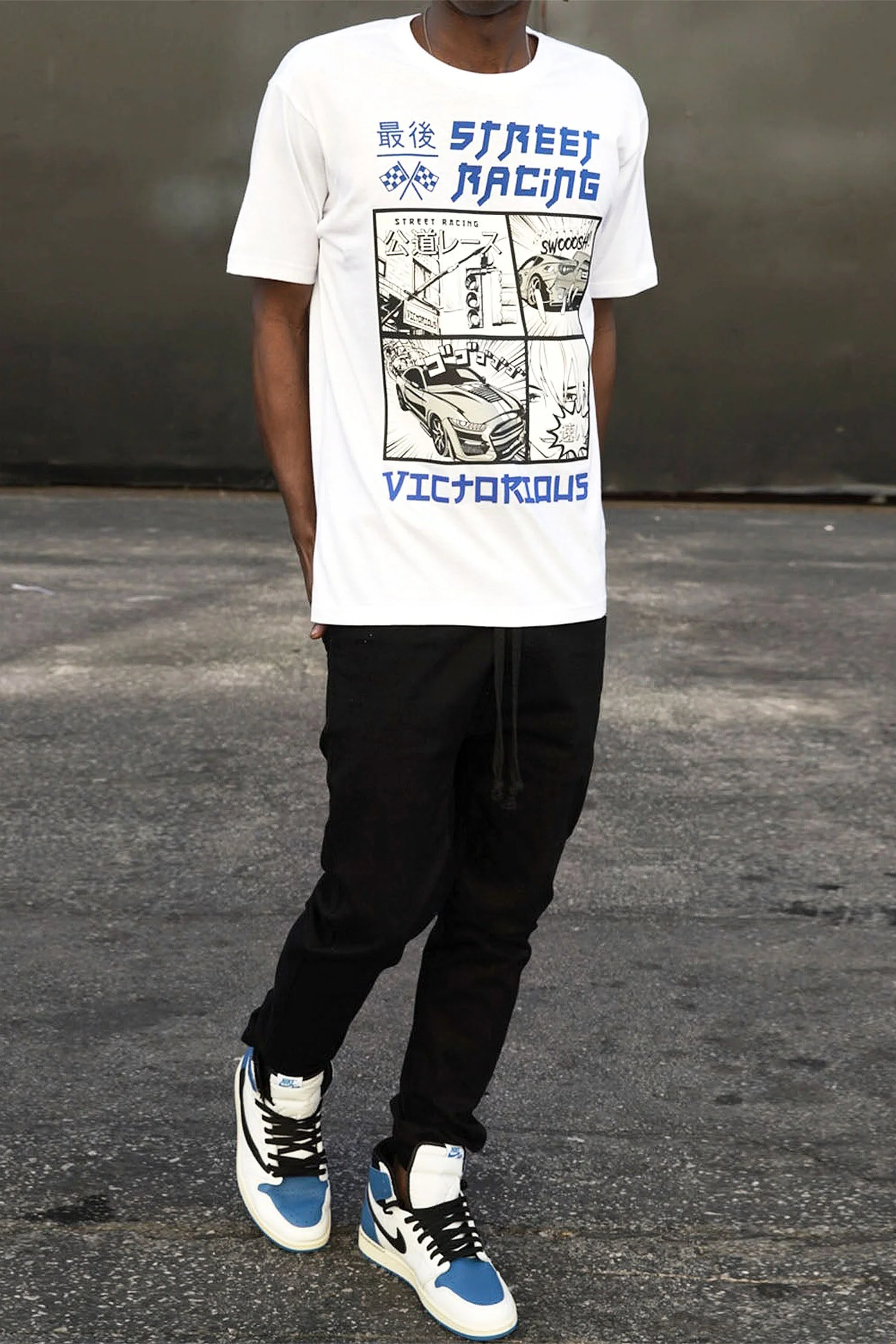 Men's Rubber Print Street Racing Graphic T-Shirt - Image 5