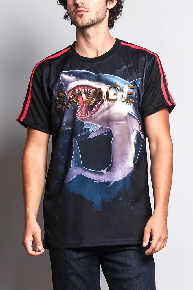 Men's Savage Shark T-Shirt - Image 3
