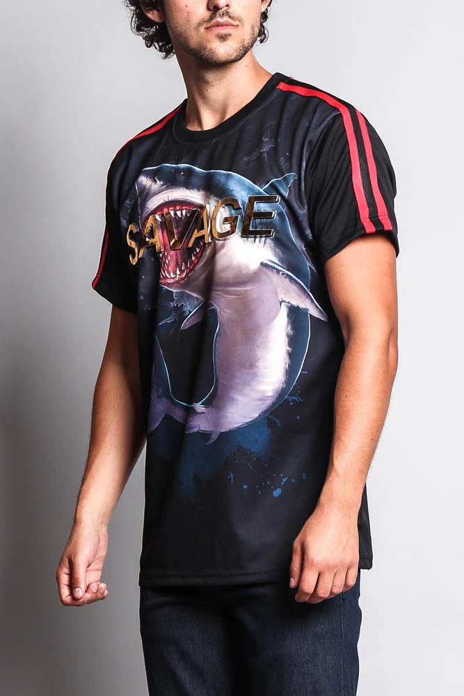 Men's Savage Shark T-Shirt - Image 4