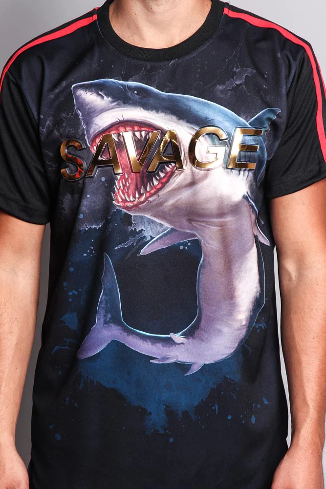 Men's Savage Shark T-Shirt - Image 8