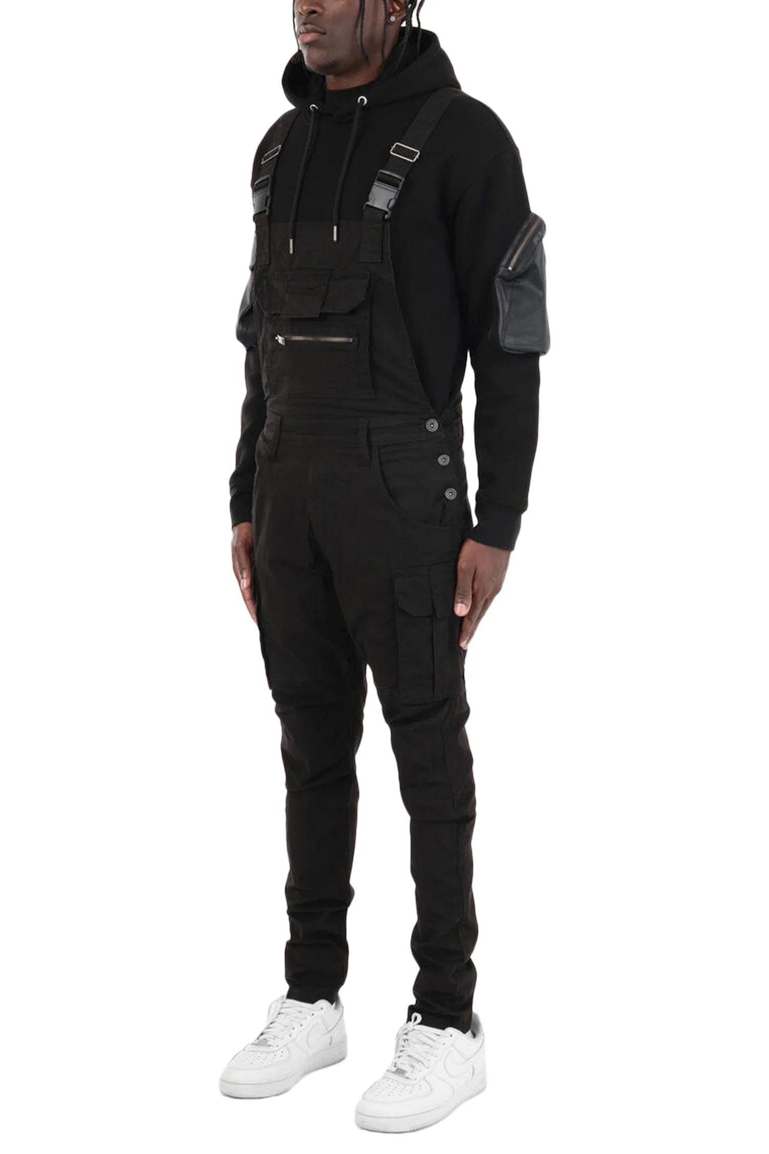 Men's Side Button Opening Cargo Pockets Overalls - Image 16