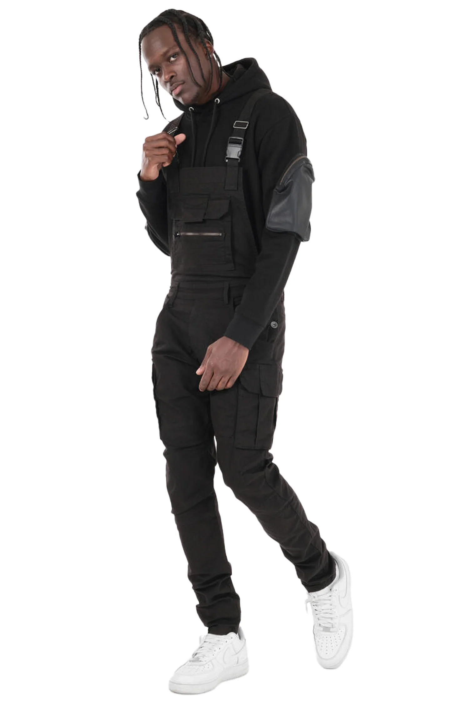 Men's Side Button Opening Cargo Pockets Overalls - Image 19