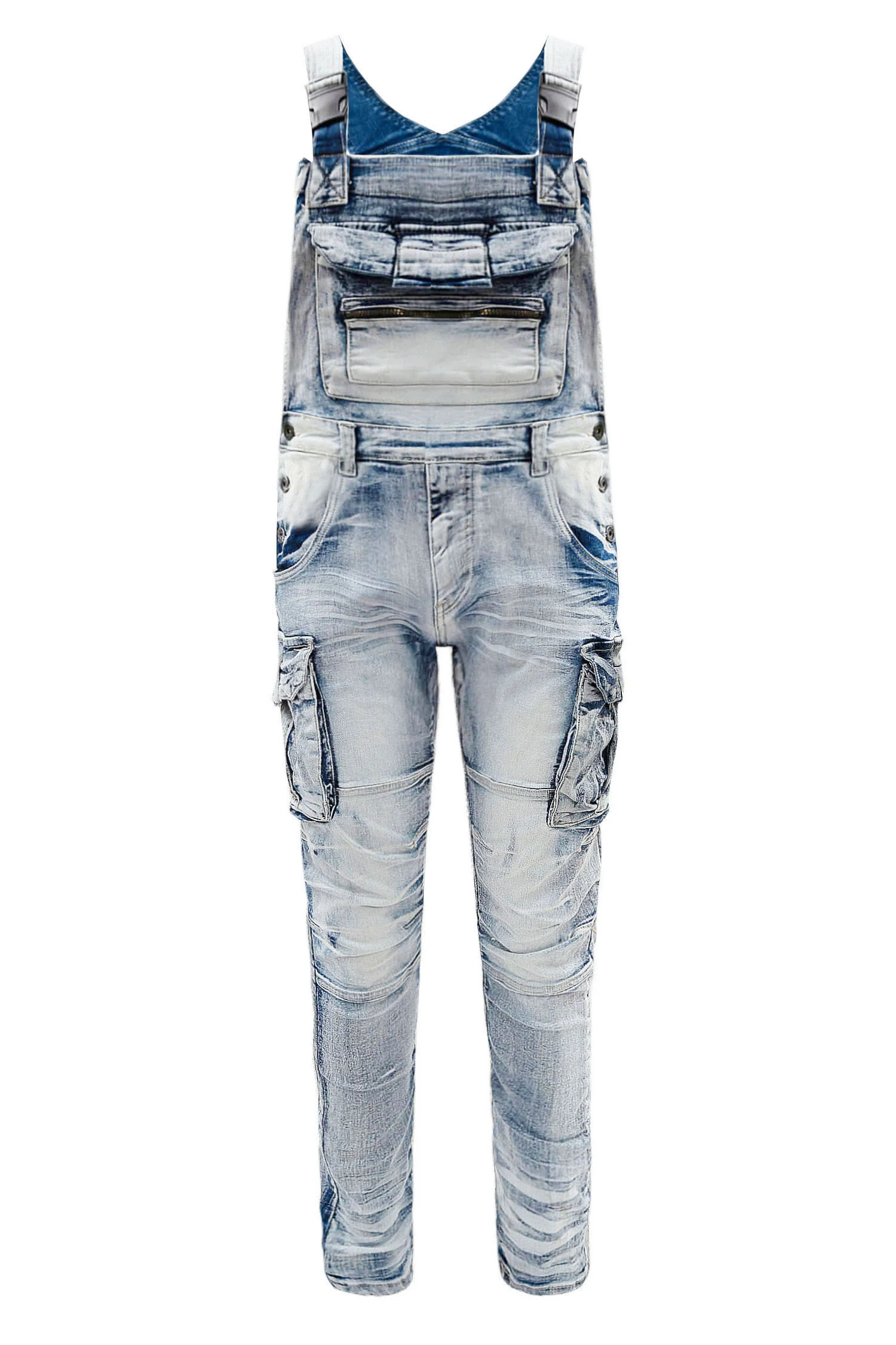 Men's Side Button Opening Cargo Pockets Overalls - Image 20