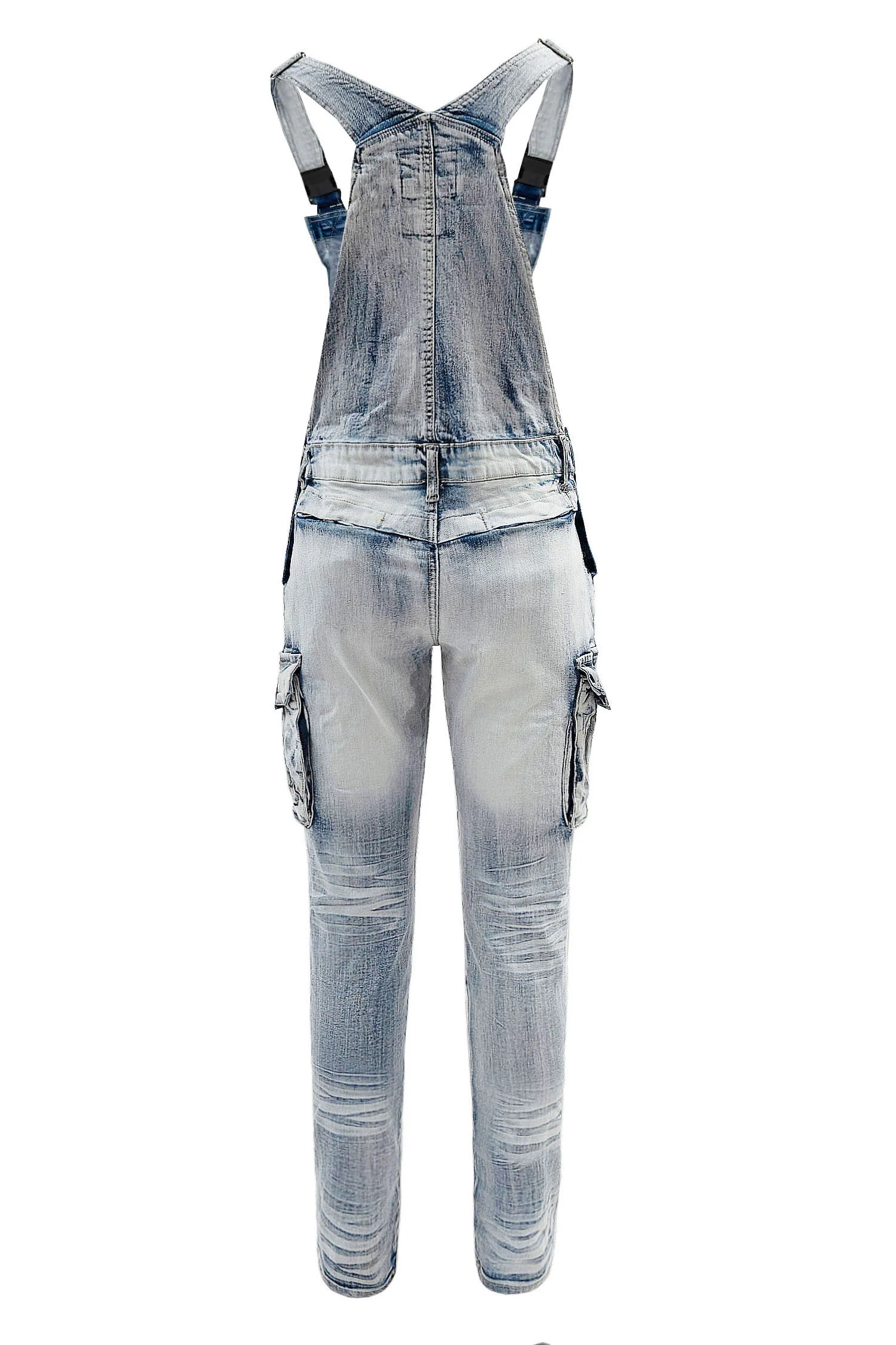 Men's Side Button Opening Cargo Pockets Overalls - Image 21