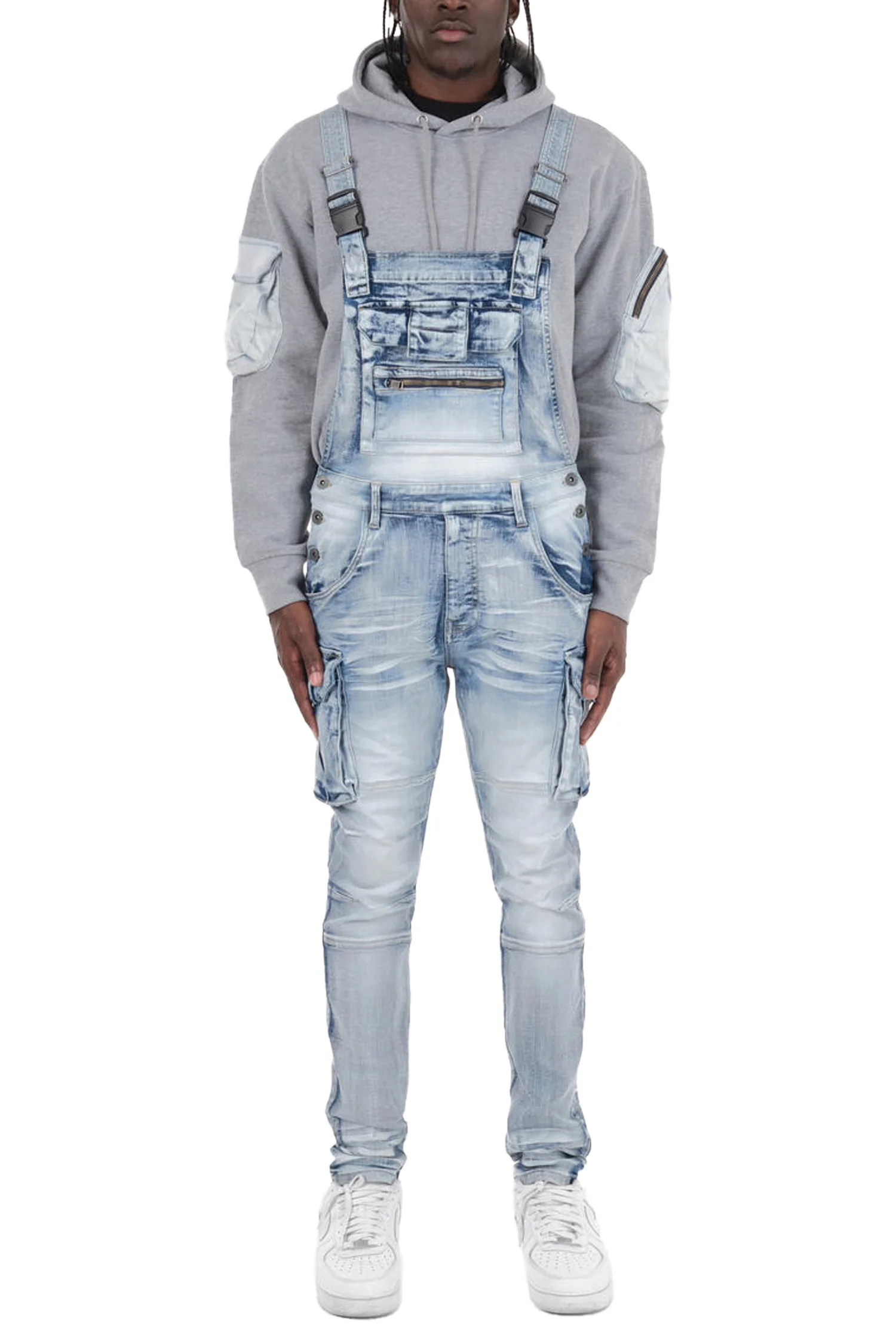 Men's Side Button Opening Cargo Pockets Overalls - Image 24
