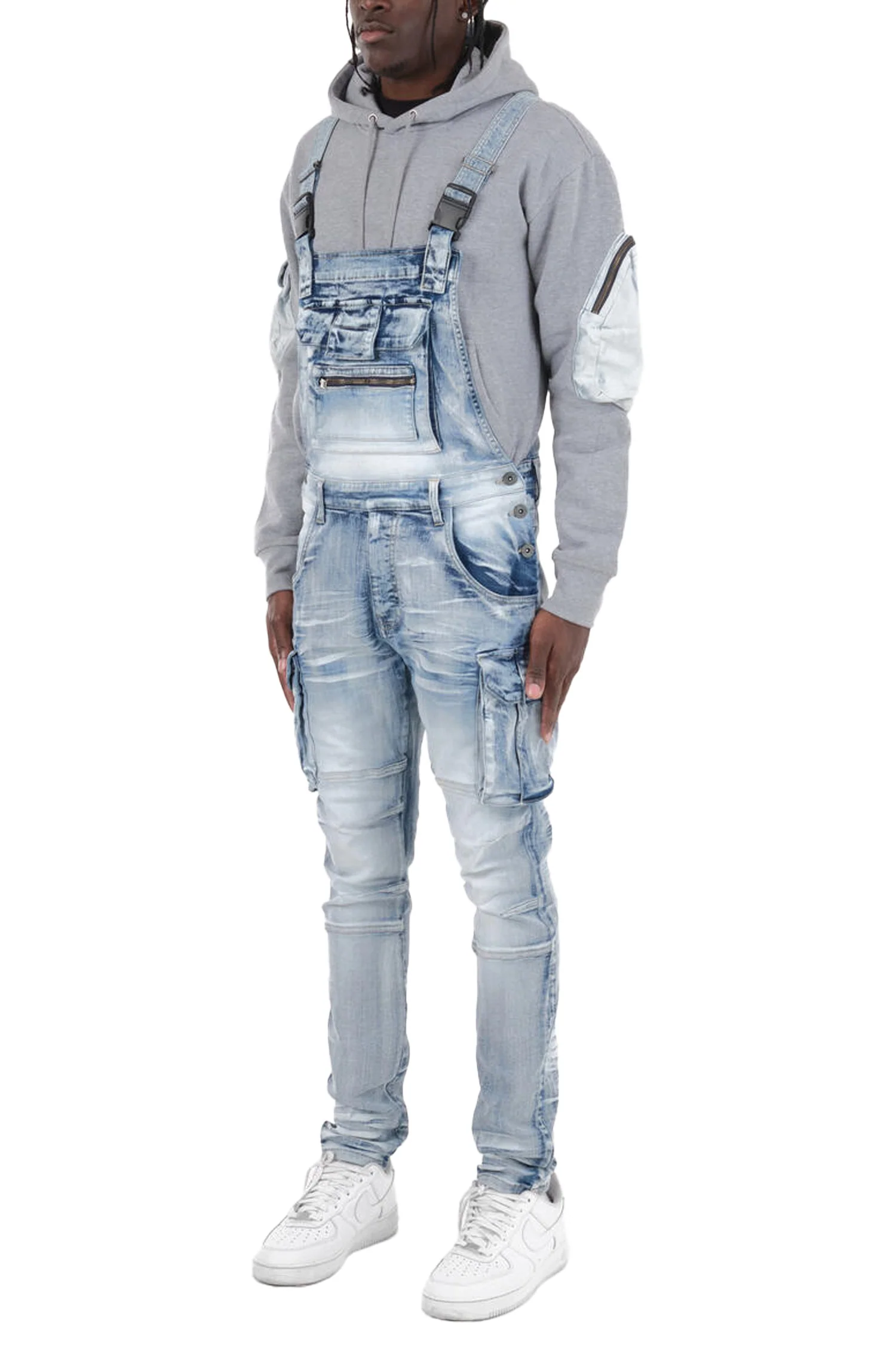 Men's Side Button Opening Cargo Pockets Overalls - Image 26