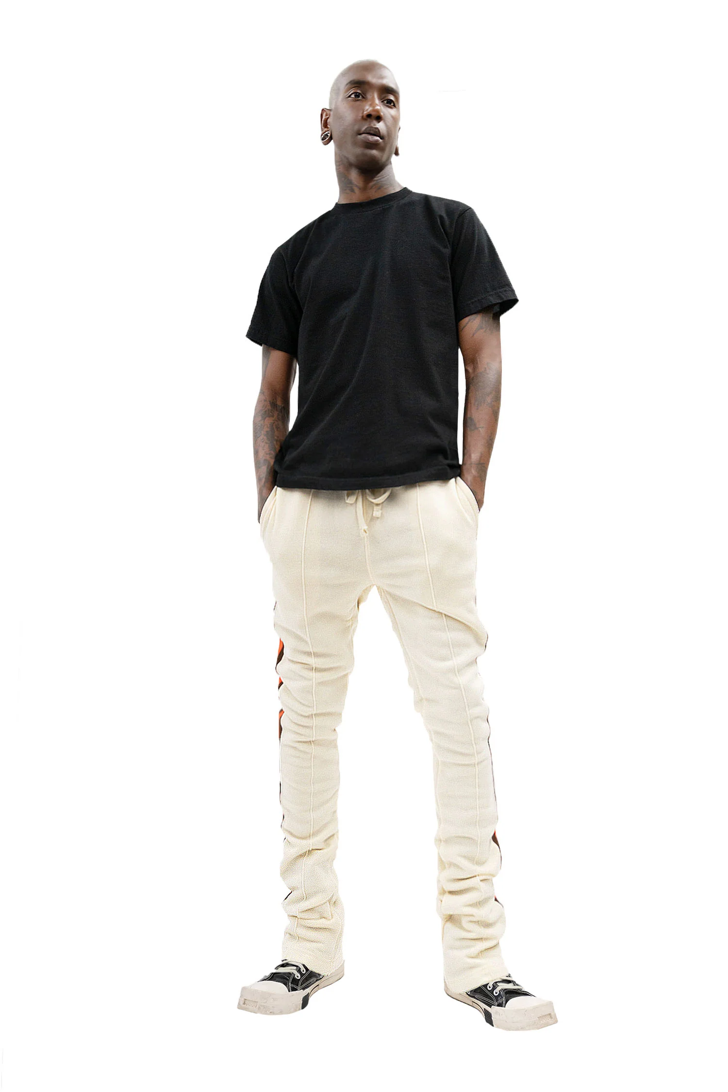 Men's Side Stripe Fleece Stacked Sweat Pants - Image 10