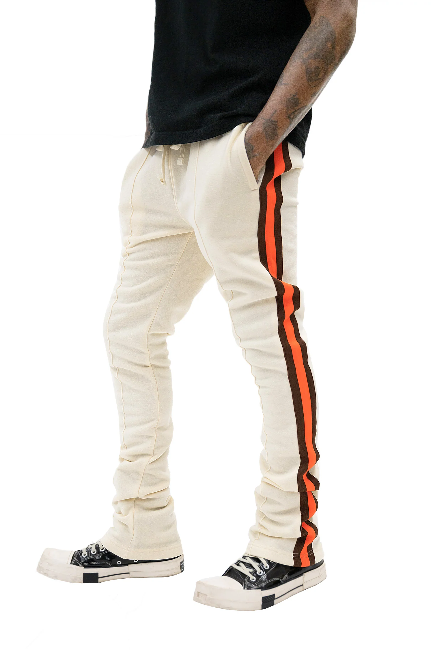 Men's Side Stripe Fleece Stacked Sweat Pants - Image 7