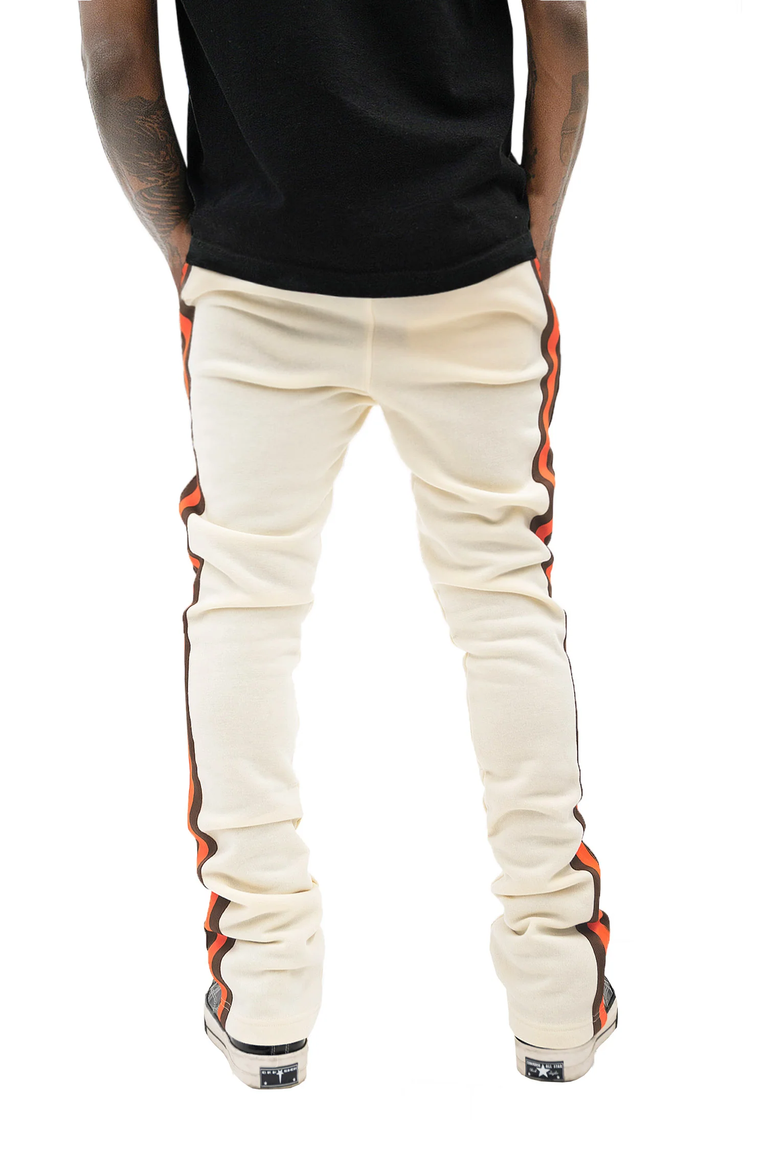 Men's Side Stripe Fleece Stacked Sweat Pants - Image 8