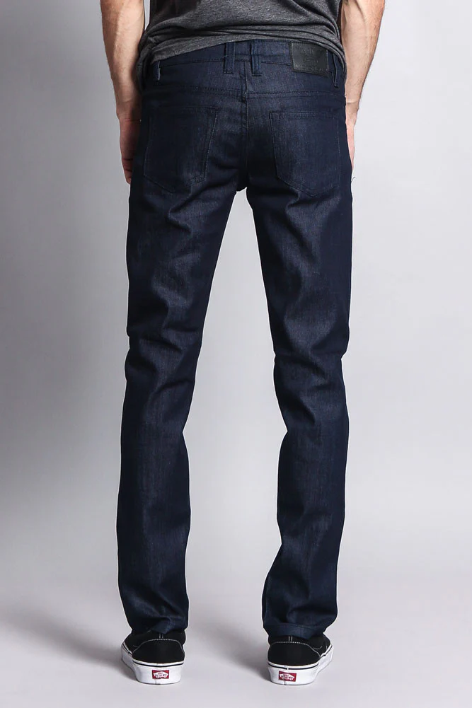 Men's Skinny Fit Raw Denim Jeans (Indigo) - Image 3