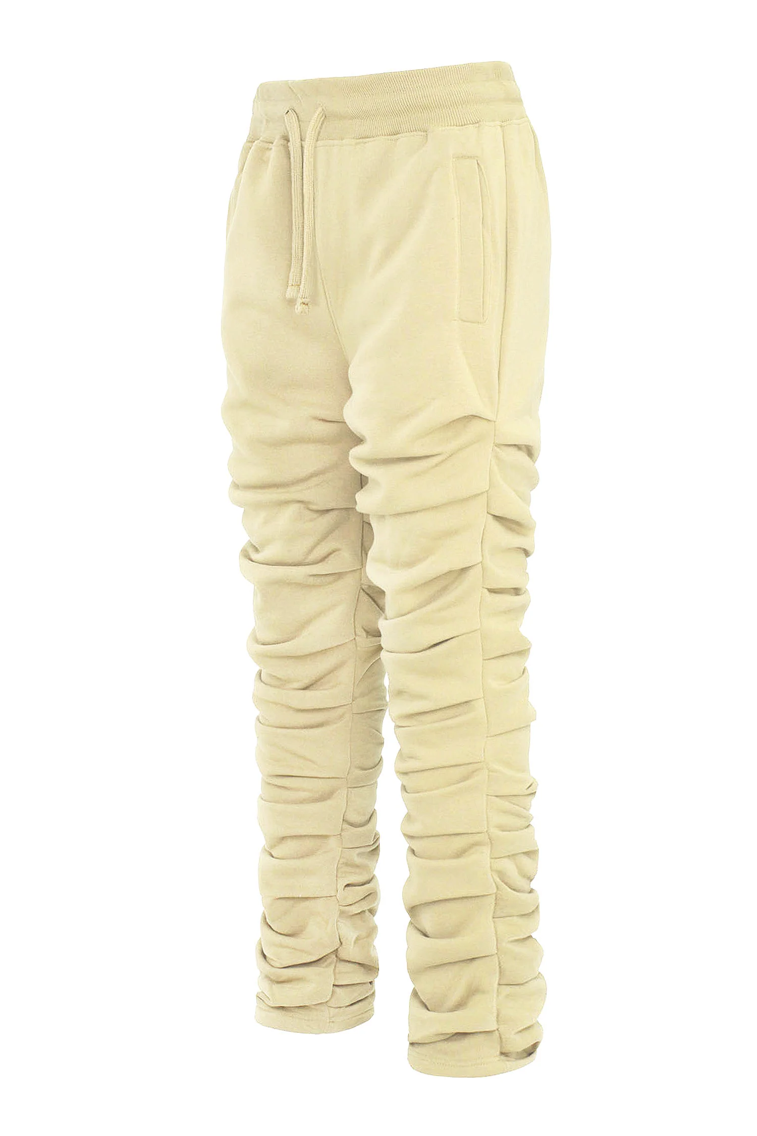 Men's Slim Flare Ruched Fleece Sweat Pants - Image 10