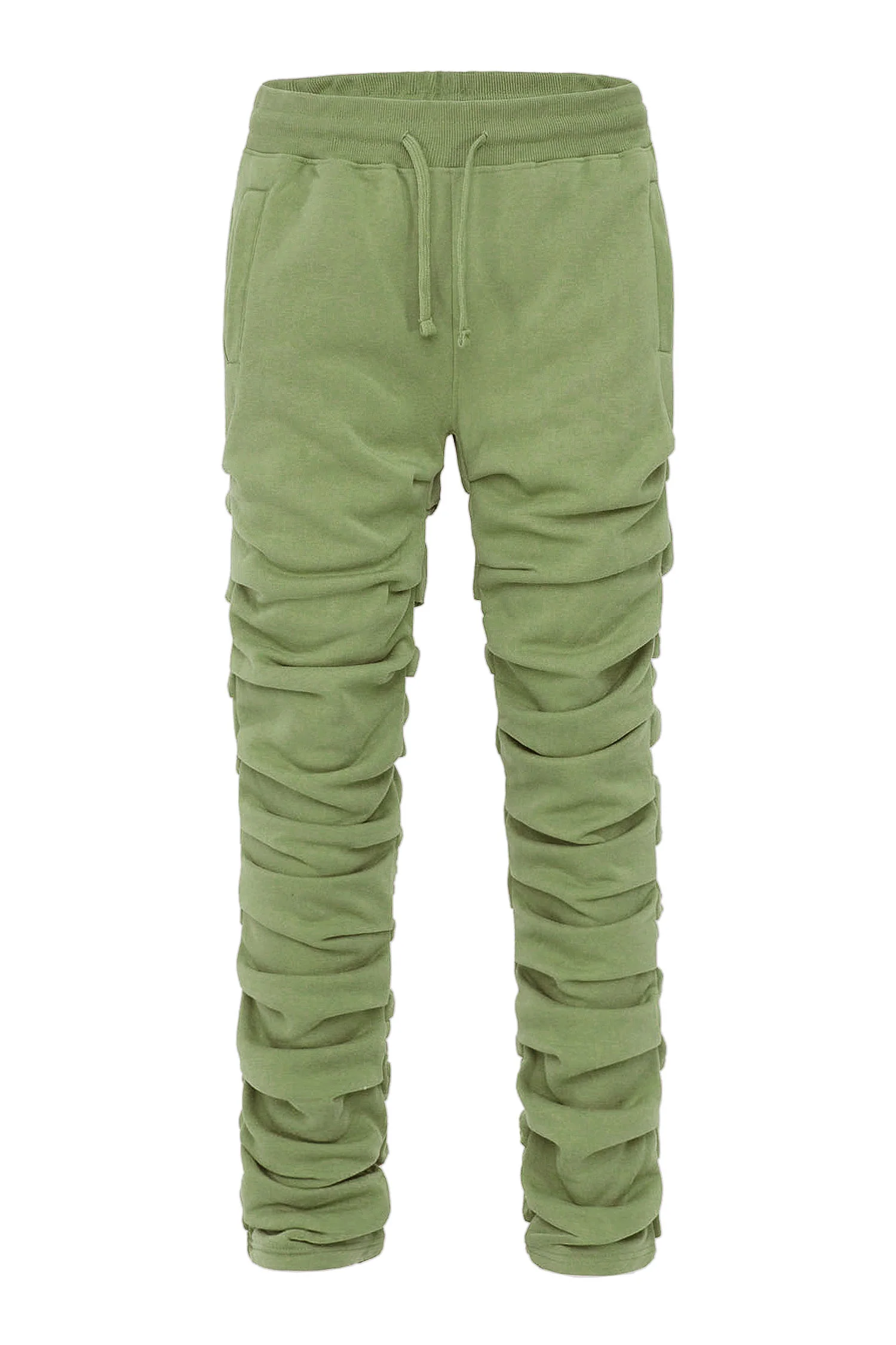 Men's Slim Flare Ruched Fleece Sweat Pants - Image 13